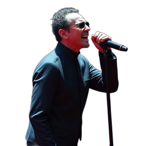 jacket, singer, bono, performs transparent PNG cut-out