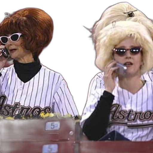 two, women, wearing, astros transparent PNG cut-out