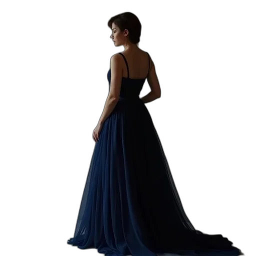 dress, photorealistic, concept art, blue transparent PNG cut-out