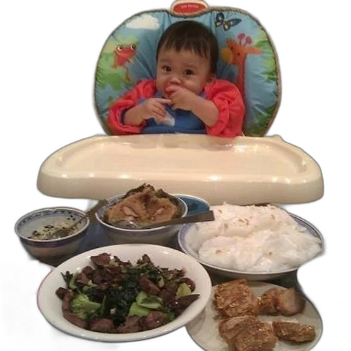 food, baby, sits, high transparent PNG cut-out