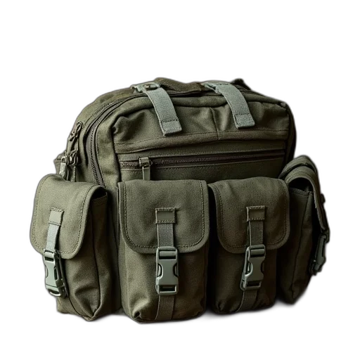 jacket, 3d render, earth tones, army transparent PNG cut-out