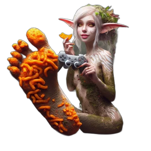 shoes, dragon, creature, staff transparent PNG cut-out