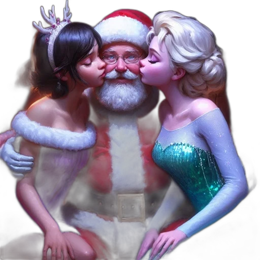 3d render, concept art, snow, santa transparent PNG cut-out