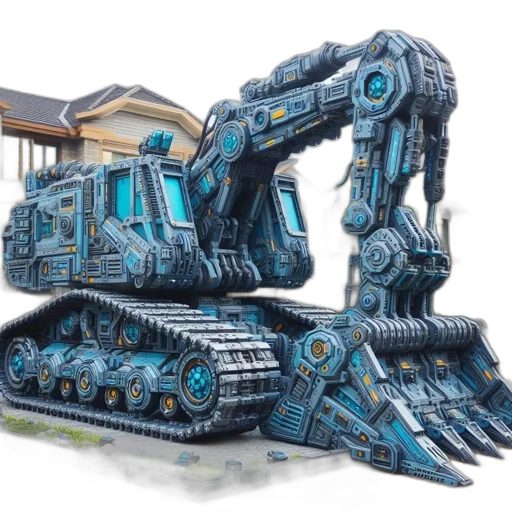 robot, concept art, 3d render, fantasy art transparent PNG cut-out