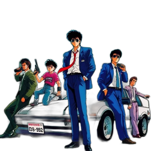 car, jacket, concept art, vaporwave transparent PNG cut-out