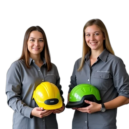 staff, two, women, standing transparent PNG cut-out