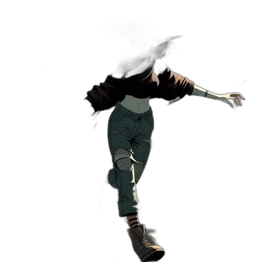 jacket, mask, creature, hair transparent PNG cut-out