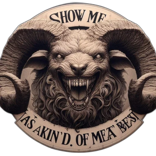 anthropomorphic, creature, resembling, ram-demon transparent PNG cut-out