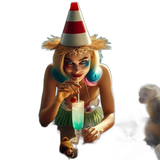 hat, mask, staff, bottle transparent PNG cut-out