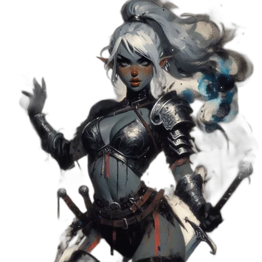 fantasy art, concept art, comic book art, cyberpunk transparent PNG cut-out