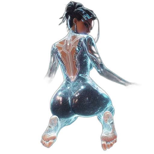 dress, robot, concept art, cyberpunk transparent PNG cut-out