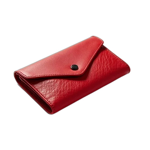 red, leather, wallet, textured transparent PNG cut-out