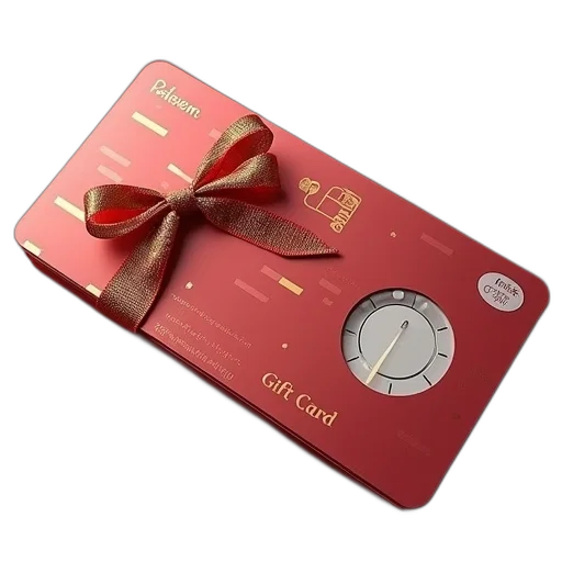 red, redeemm, gift, card transparent PNG cut-out