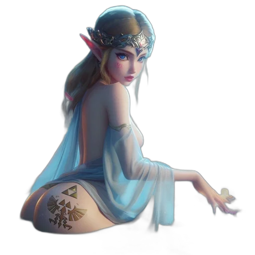 dress, jewelry, crown, fantasy art transparent PNG cut-out