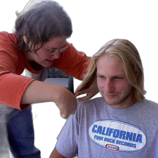 hair, staff, woman, orange transparent PNG cut-out