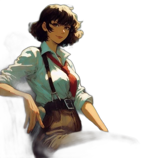 jacket, staff, dress, concept art transparent PNG cut-out