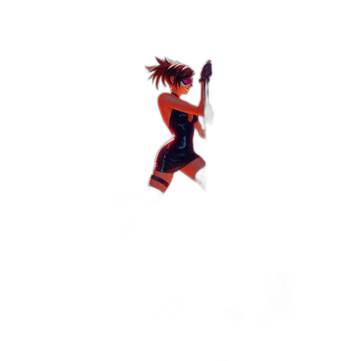 staff, hair, weapon, robot transparent PNG cut-out