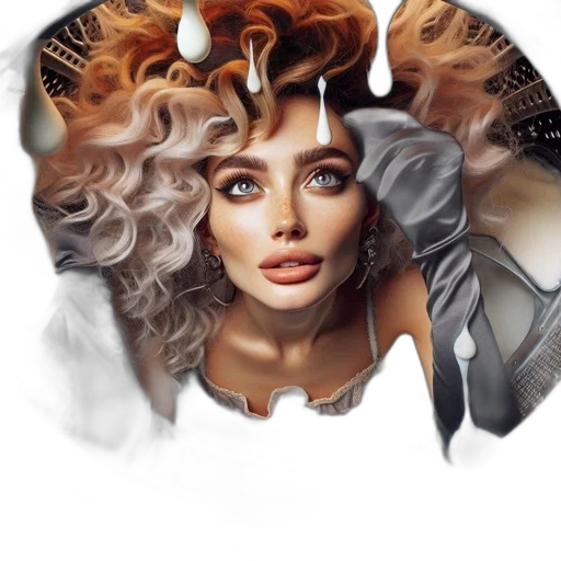 jacket, jewelry, hair, mask transparent PNG cut-out