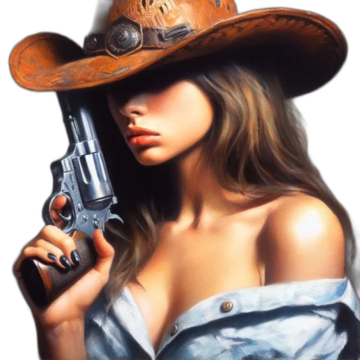 weapon, hat, photorealistic, comic book art transparent PNG cut-out