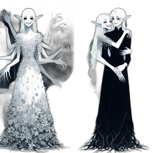 dress, concept art, fantasy art, comic book art transparent PNG cut-out
