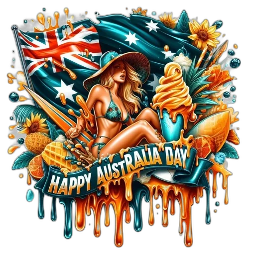illustrated, celebration, australia, day transparent PNG cut-out