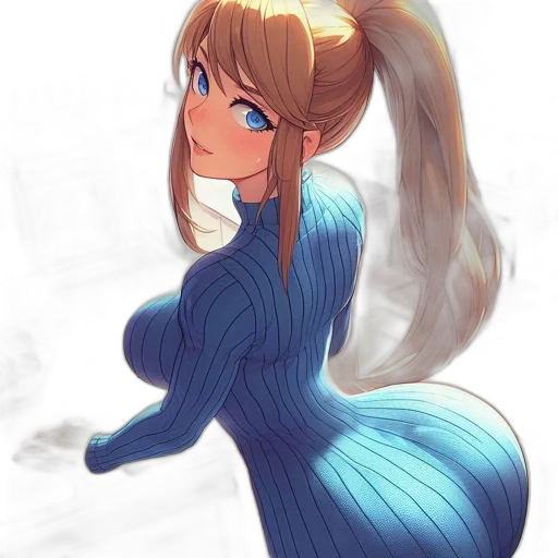 dress, hair, creature, robot transparent PNG cut-out