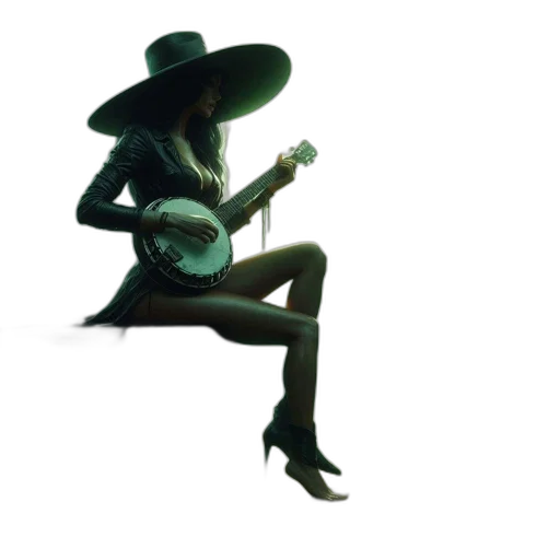 hat, dress, staff, weapon transparent PNG cut-out