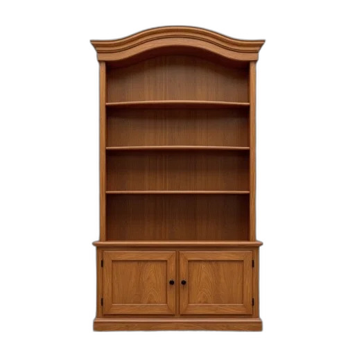 furniture, 3d render, wooden, bookshelf transparent PNG cut-out