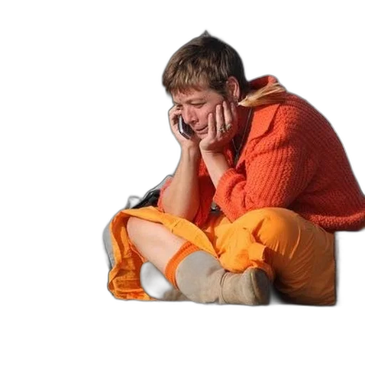 jacket, person, orange, outfit transparent PNG cut-out