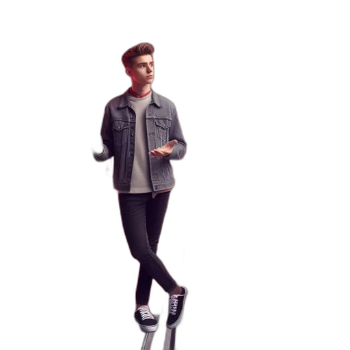 jacket, shoes, robot, 3d render transparent PNG cut-out