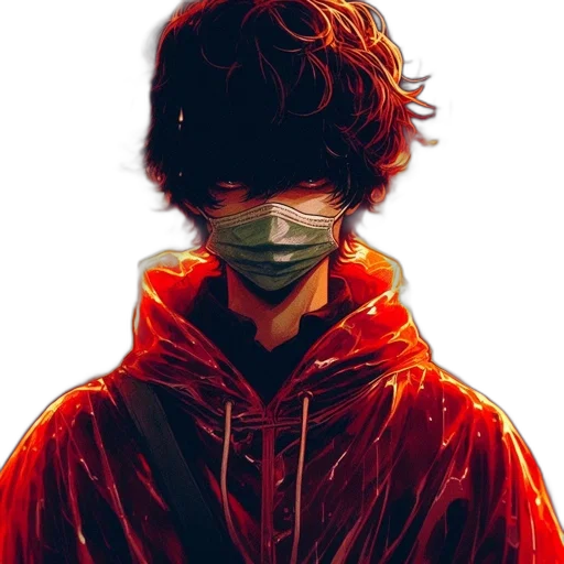 mask, jacket, face, cyberpunk transparent PNG cut-out