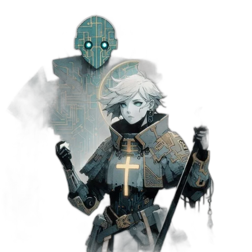 robot, sword, mask, weapon transparent PNG cut-out