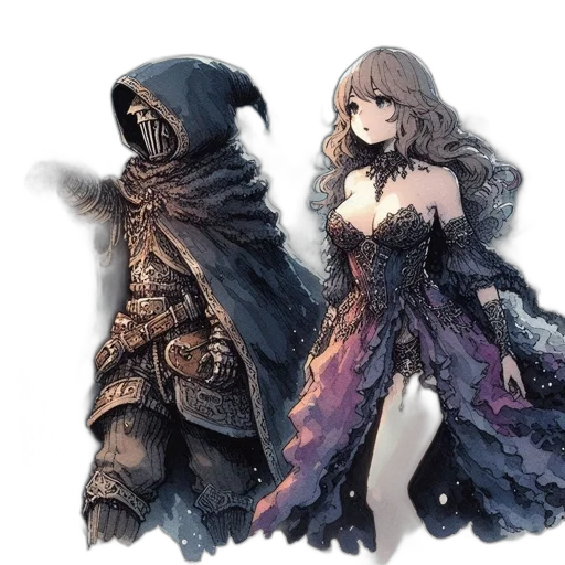 dress, mask, sword, concept art transparent PNG cut-out