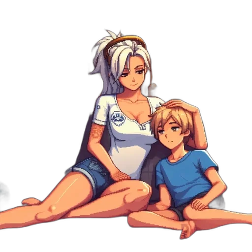 pixel art, anime, concept art, watercolor transparent PNG cut-out