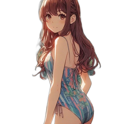 dress, creature, staff, anime transparent PNG cut-out