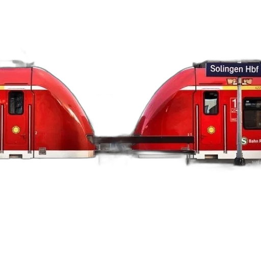 3d render, concept art, red, train transparent PNG cut-out
