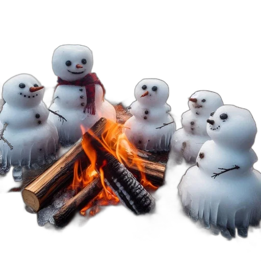 3d render, concept art, fire, snow transparent PNG cut-out