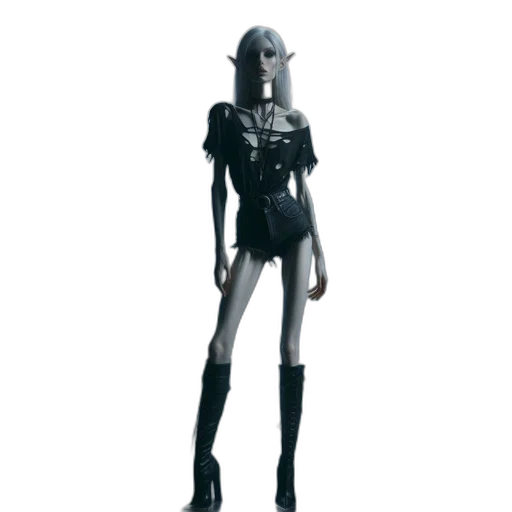 robot, dress, creature, staff transparent PNG cut-out