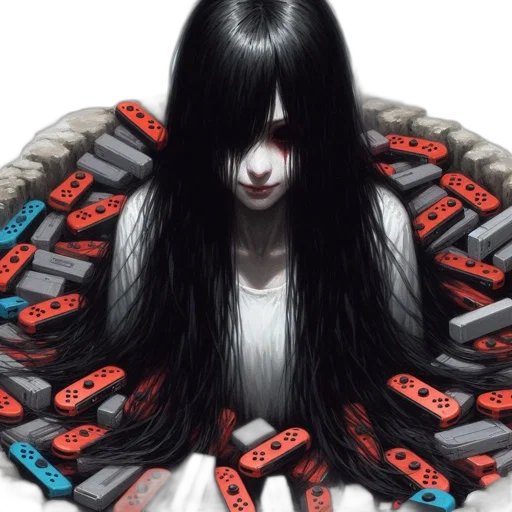 dress, hair, jacket, weapon transparent PNG cut-out