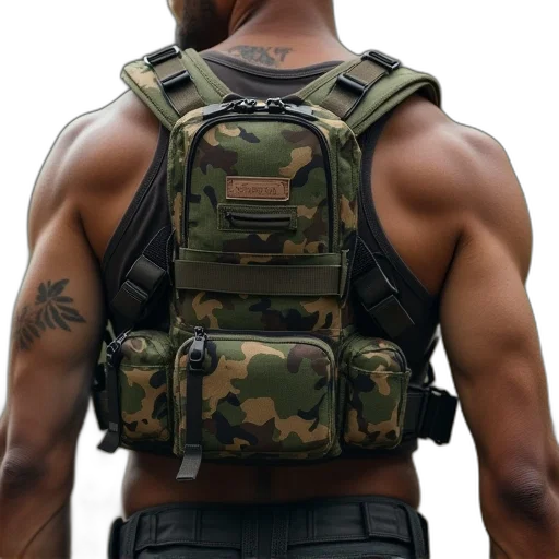 jacket, weapon, 3d render, cyberpunk transparent PNG cut-out