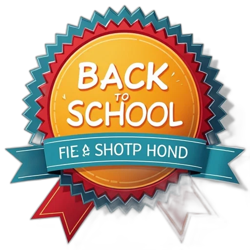 colorful, back, school, badge transparent PNG cut-out