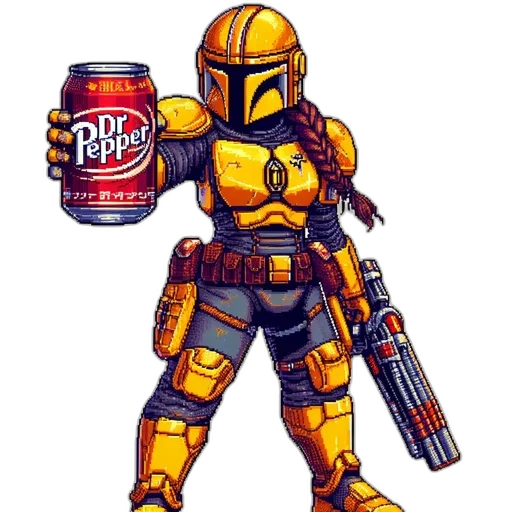 robot, weapon, pixel art, concept art transparent PNG cut-out