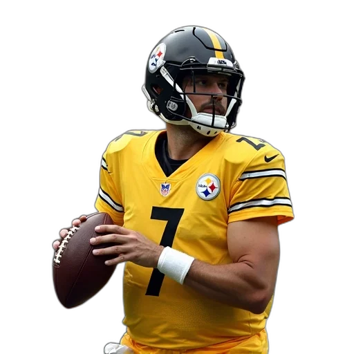 photorealistic, pittsburgh, steelers, quarterback transparent PNG cut-out