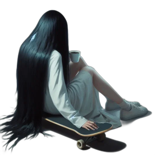 hair, dress, staff, jewelry transparent PNG cut-out