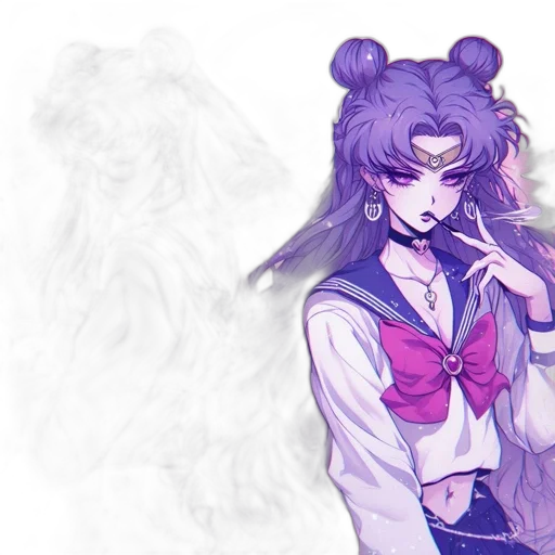 staff, mask, vaporwave, anime transparent PNG cut-out