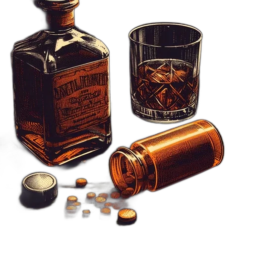 bottle, crown, weapon, photorealistic transparent PNG cut-out