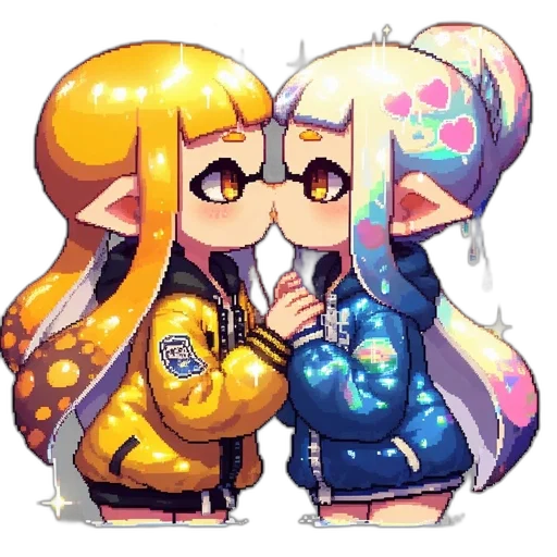 jacket, staff, anime, pixel art transparent PNG cut-out