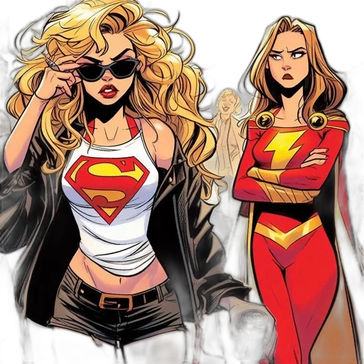 comic book art, concept art, cartoon, two transparent PNG cut-out