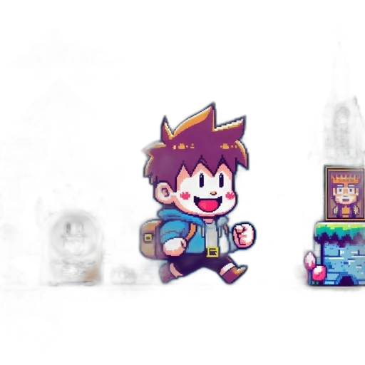 pixel art, concept art, 3d render, fantasy art transparent PNG cut-out