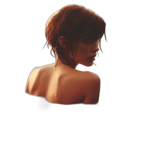 hair, face, jewelry, dress transparent PNG cut-out